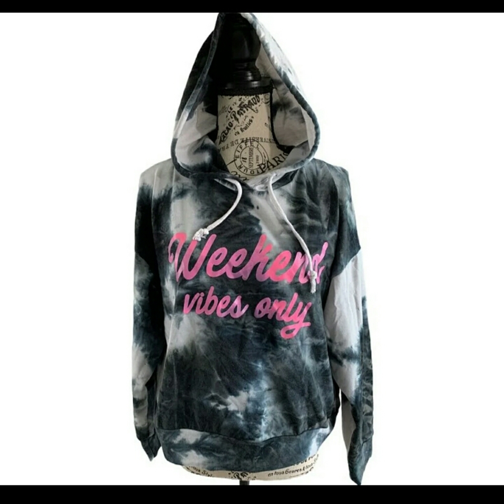 Daisy May large crop tie-dye hoodie